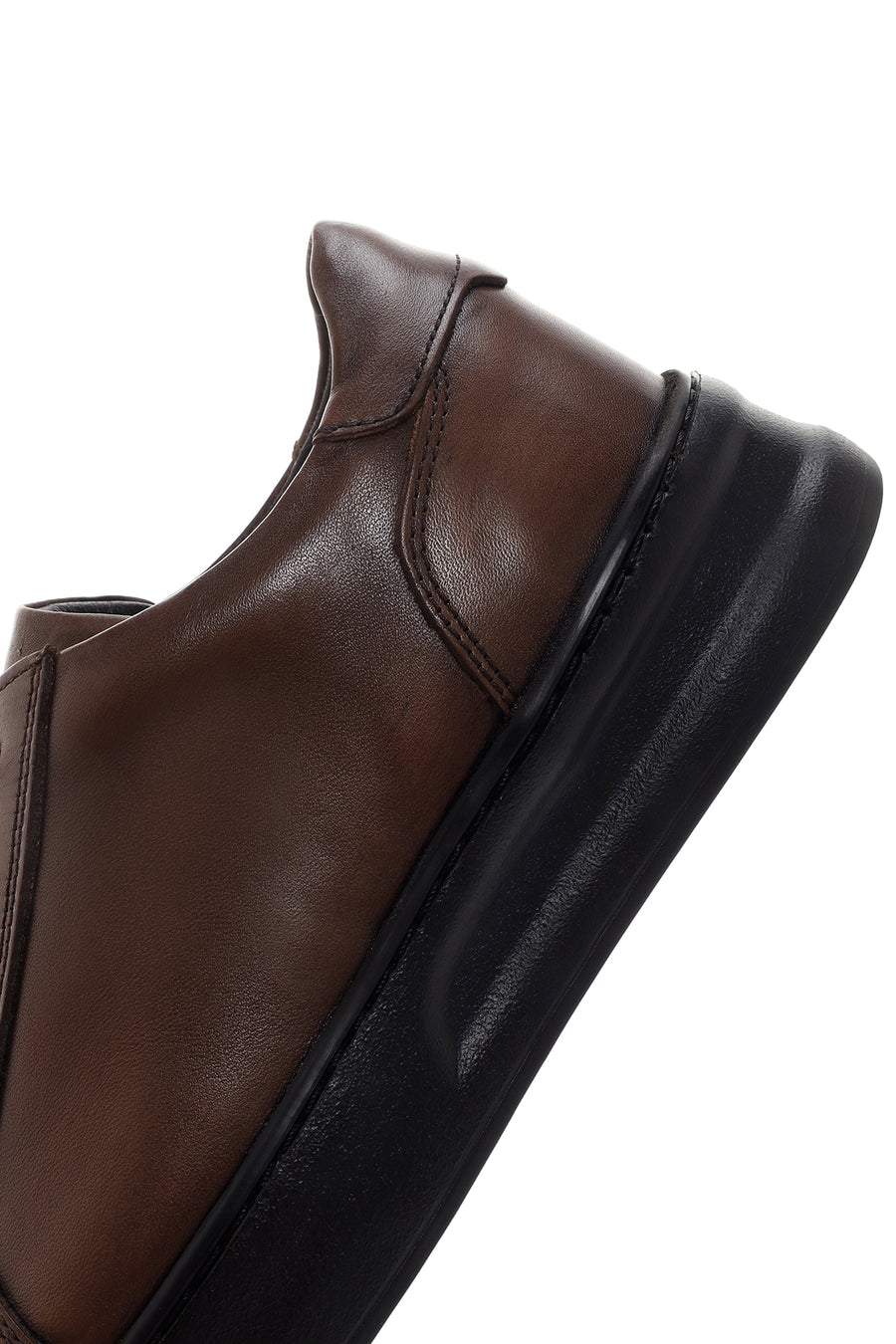 Erkek Kahverengi Deri Sneaker