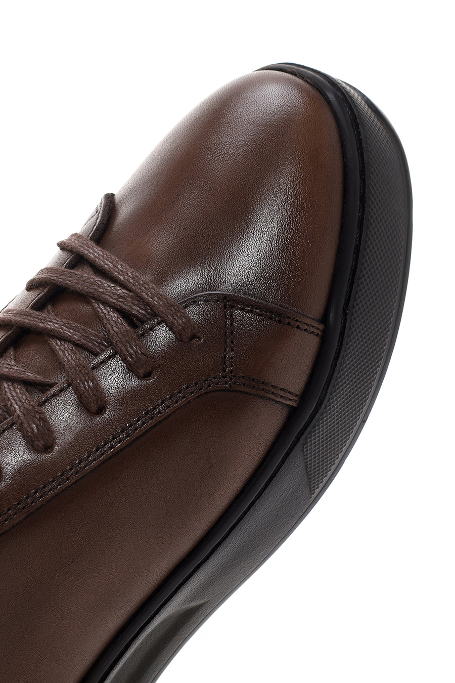 Erkek Kahverengi Deri Sneaker