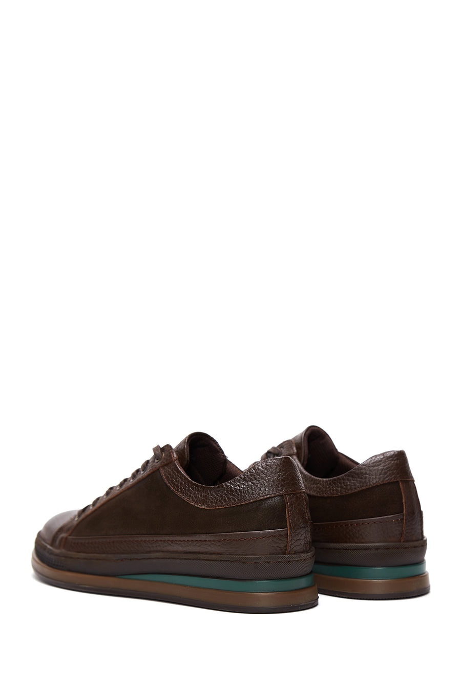 Erkek Kahverengi Deri Casual Sneaker