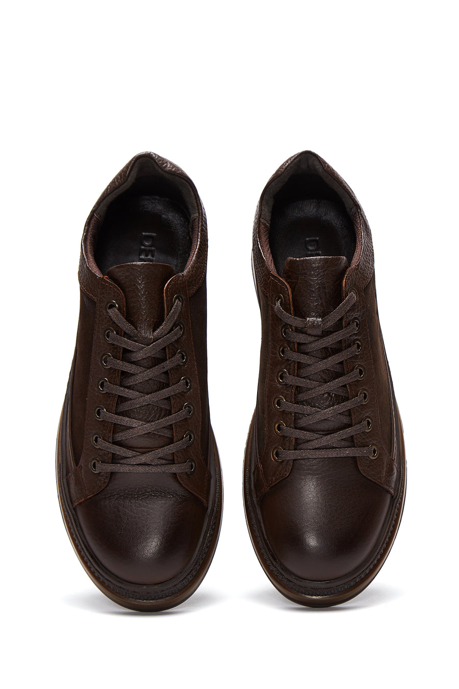 Erkek Kahverengi Deri Casual Sneaker