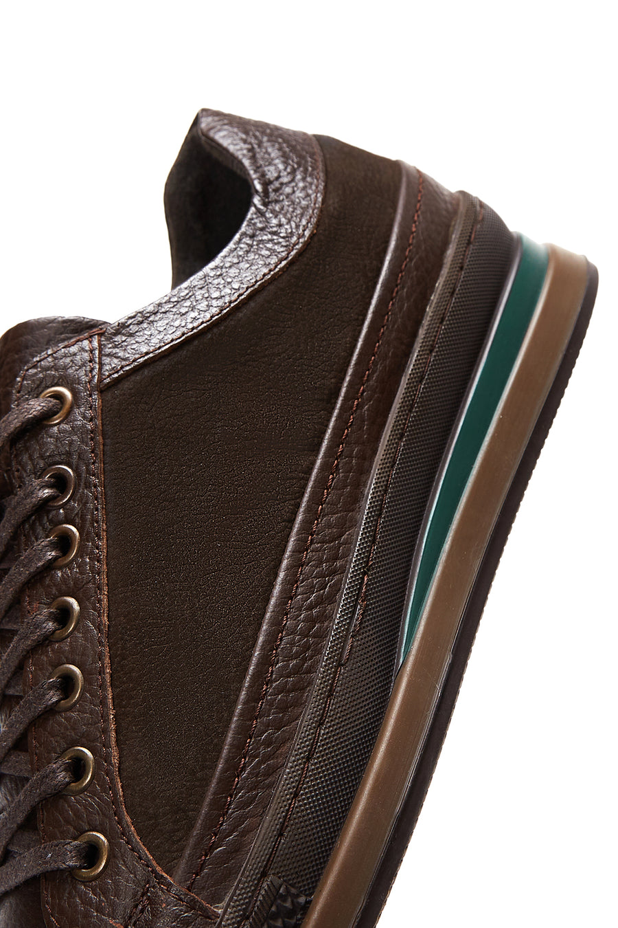 Erkek Kahverengi Deri Casual Sneaker