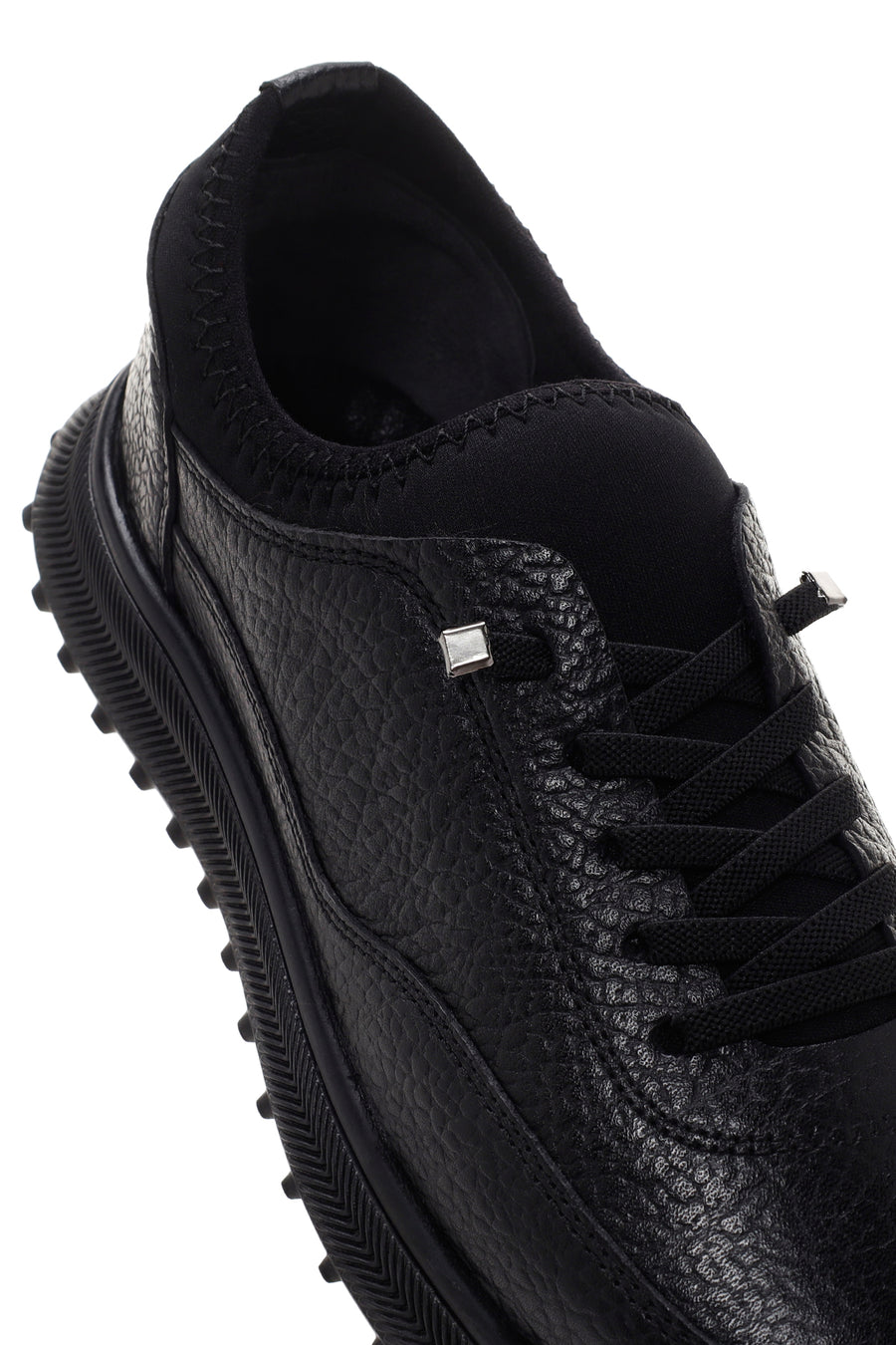 Erkek Siyah Deri Casual Sneaker