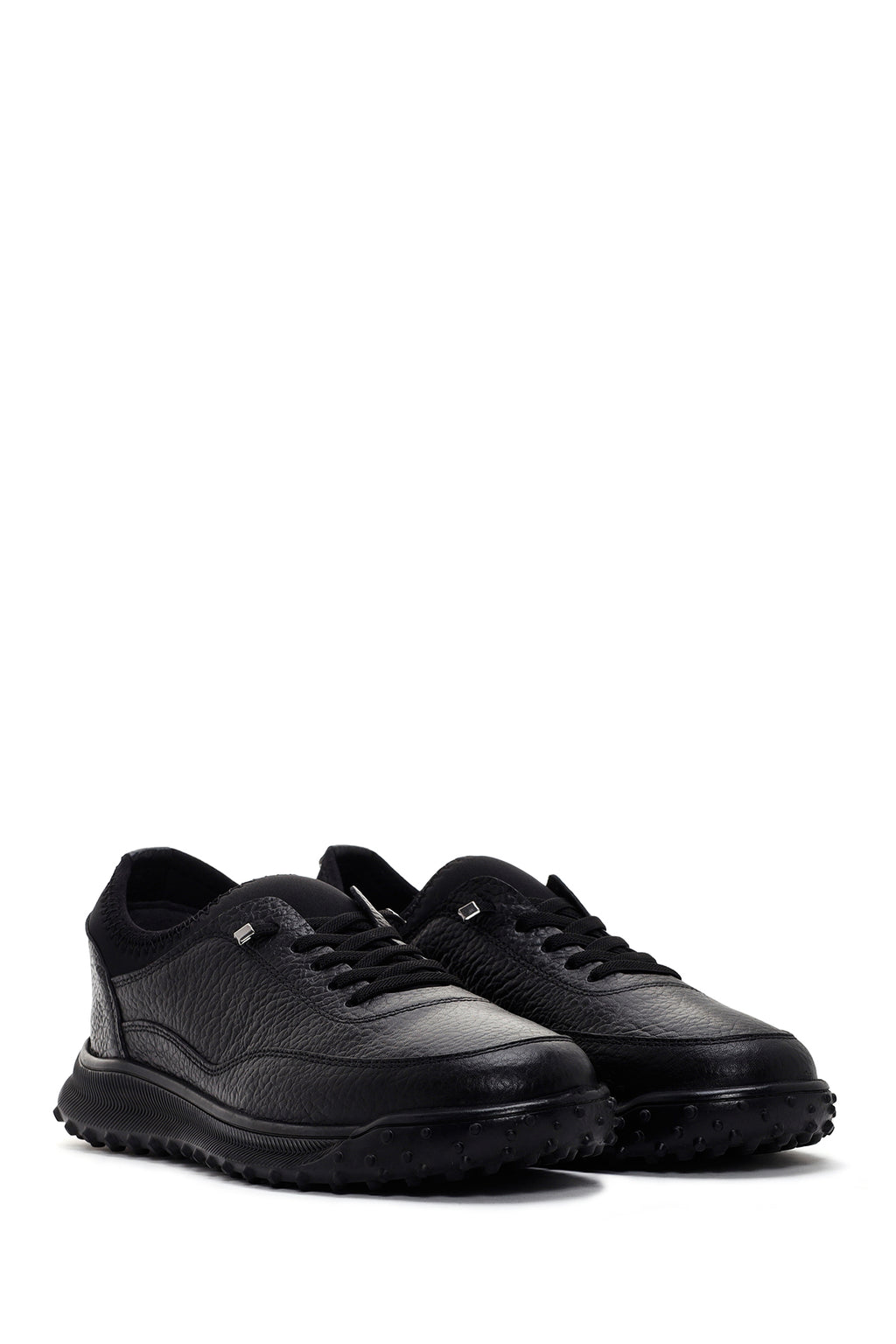 Erkek Siyah Deri Casual Sneaker