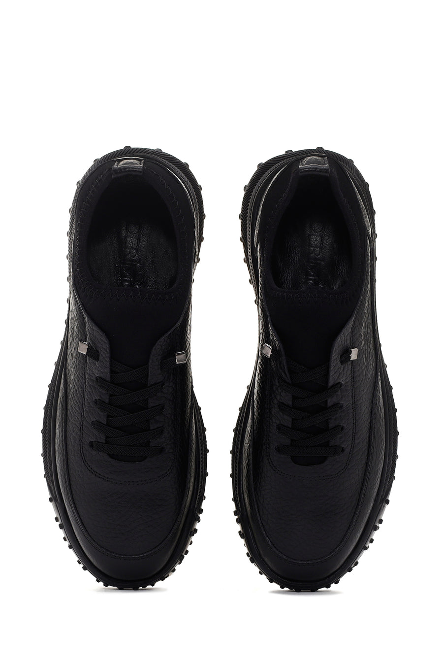 Erkek Siyah Deri Casual Sneaker