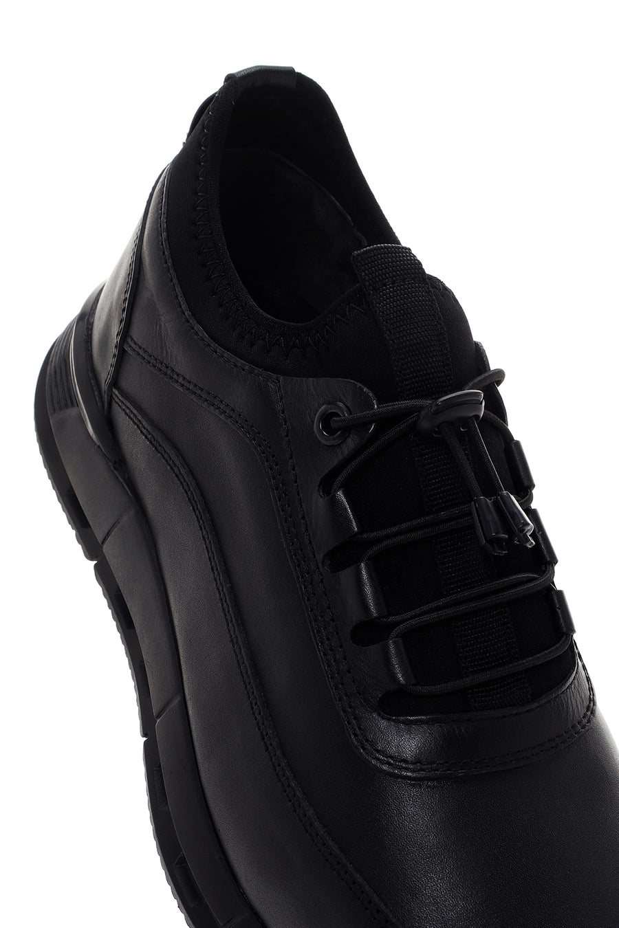 Erkek Siyah Deri Sneaker