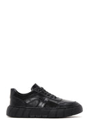 Erkek Siyah Deri Kalın Tabanlı Sneaker | Derimod