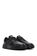 Erkek Siyah Deri Kalın Tabanlı Sneaker | Derimod