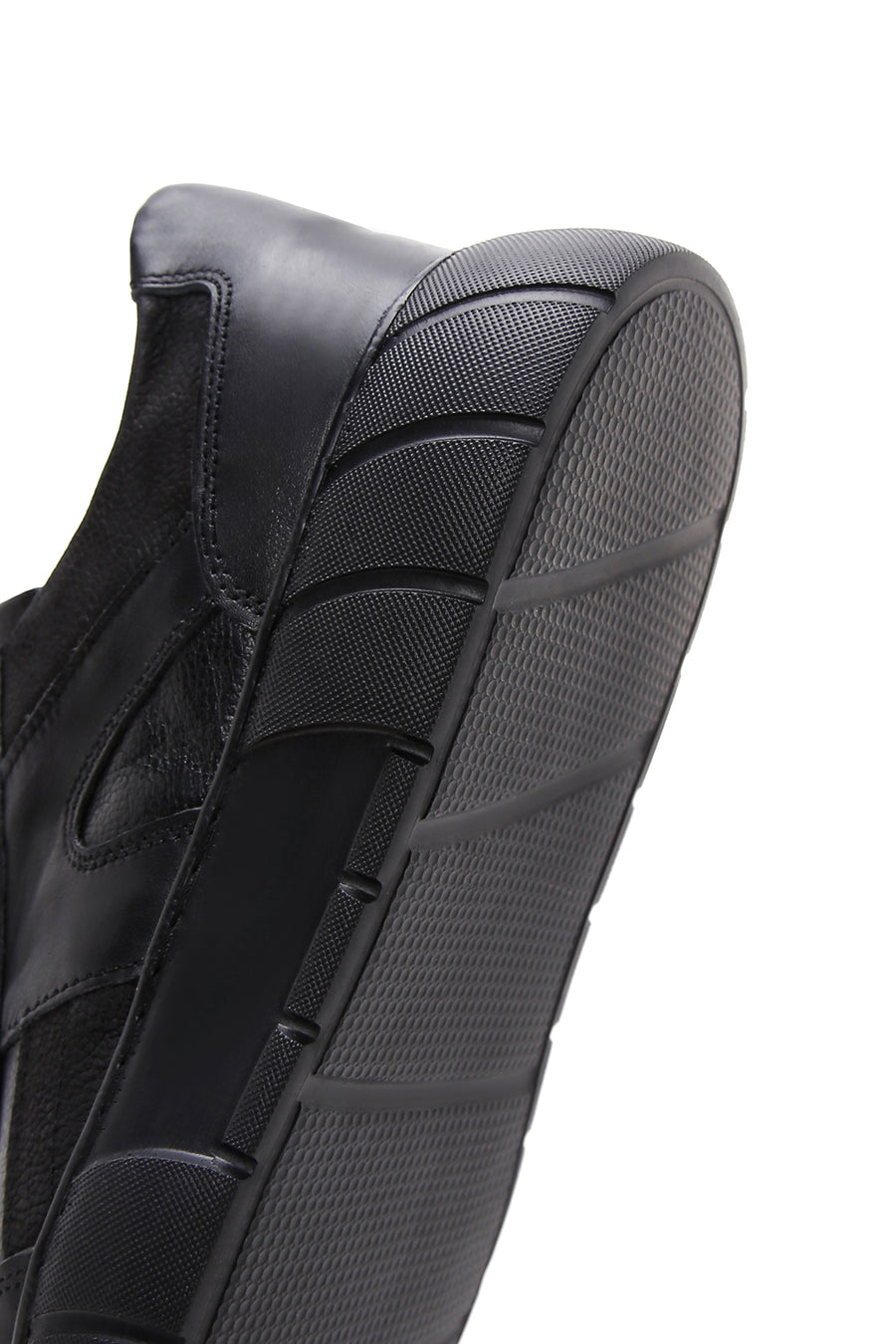 Erkek Siyah Deri Kalın Tabanlı Sneaker