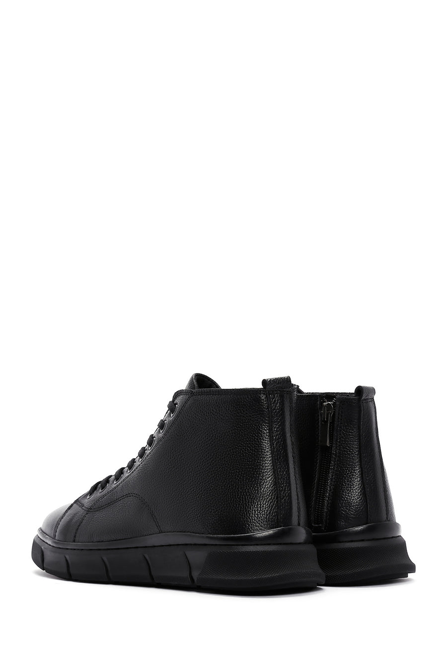 Erkek Siyah Deri Bilekli Sneaker