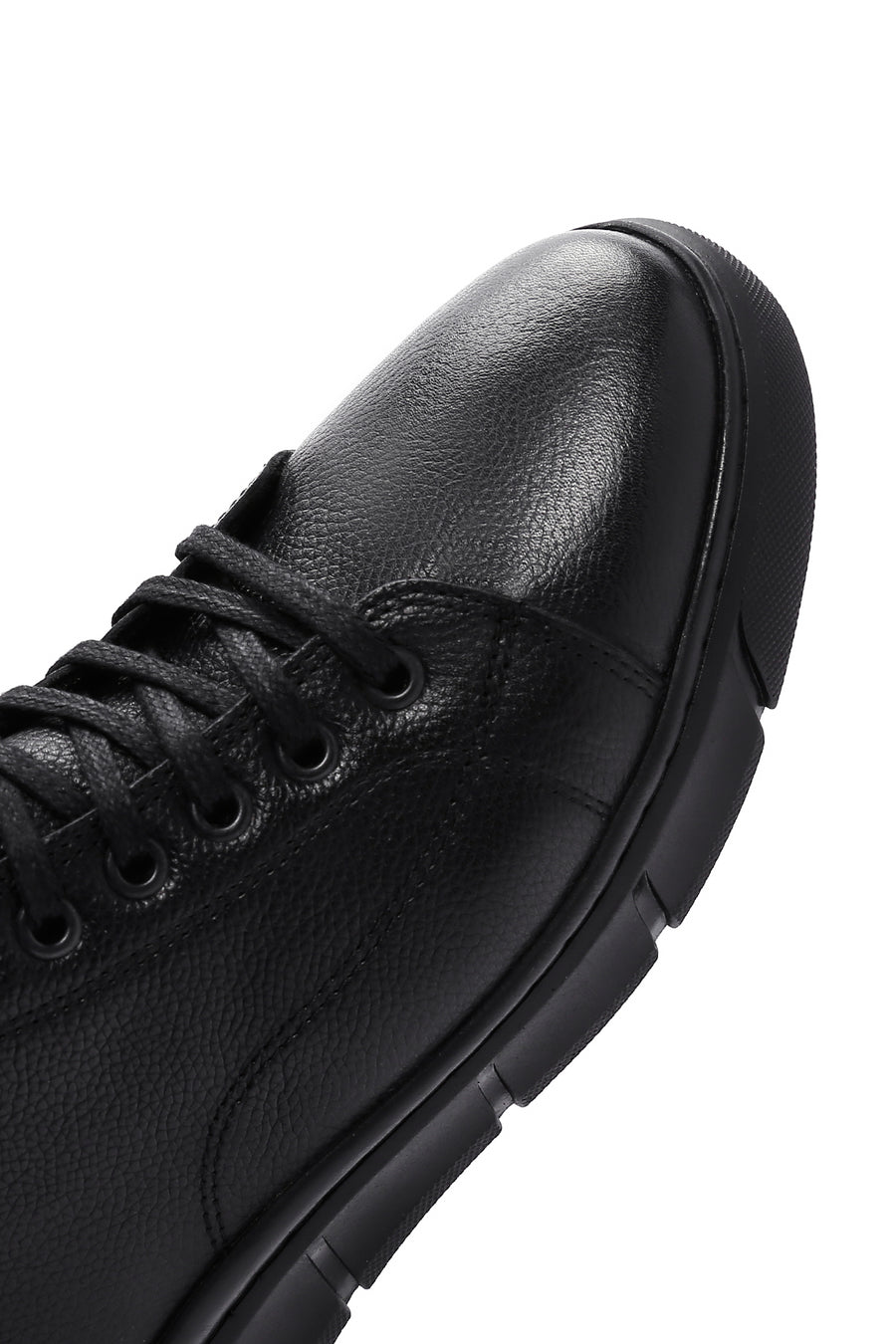 Erkek Siyah Deri Bilekli Sneaker