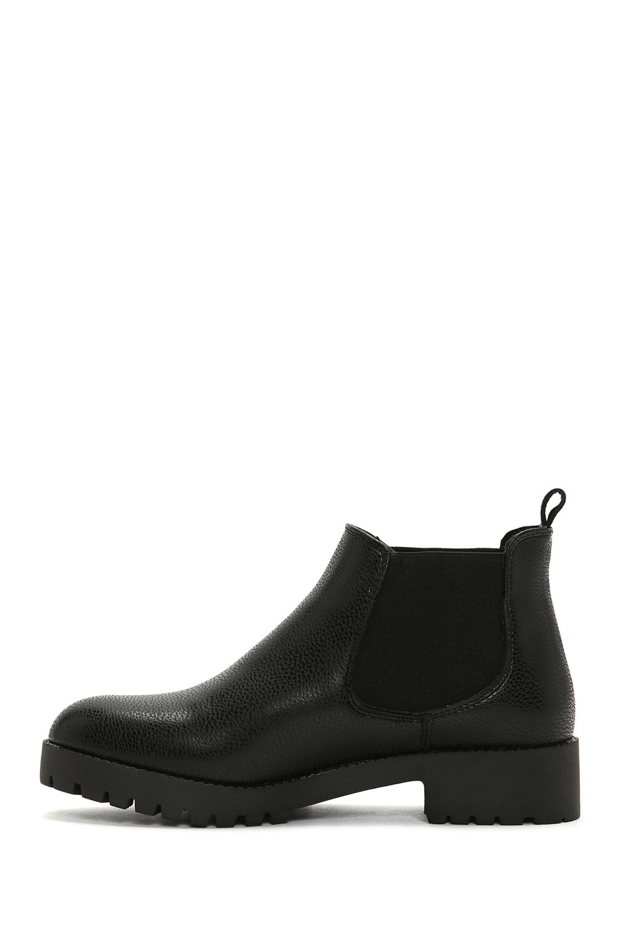 Women's Black Leather Casual Short Chelsea Boots