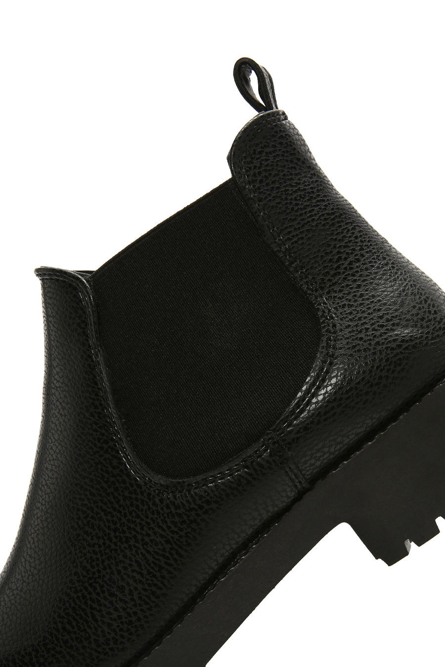 Women's Black Leather Casual Short Chelsea Boots