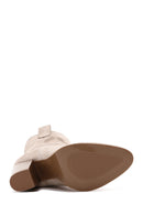 Women's Beige Suede Heeled Cowboy Boots | Derimod