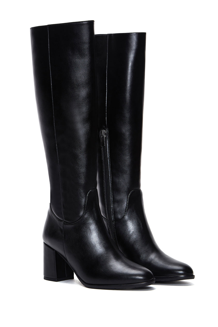 Women's Black Thick Heeled Boots