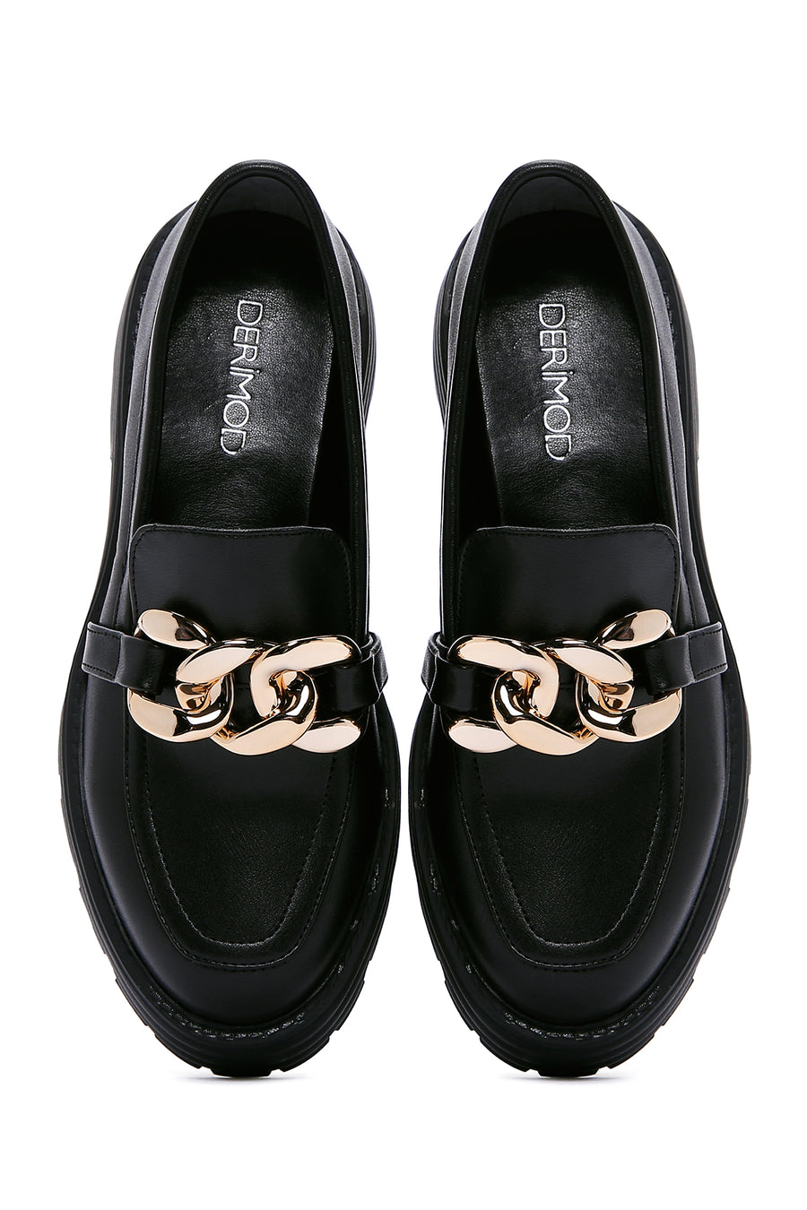 Women's Black Buckle Masculine Loafer