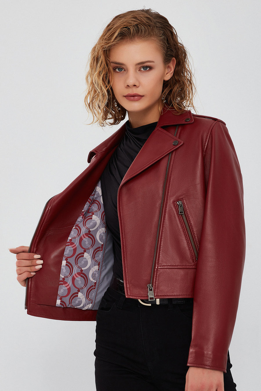 New Look Women's Burgundy Biker Jacket
