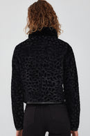 Ida Women's Black Double Sided Fur Short Leather Jacket | Derimod