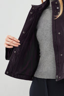 Cassy Kadın Mor Oversize Deri Ceket | Derimod