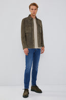Navas Men's Mink Shirt Style Suede Leather Jacket | Derimod