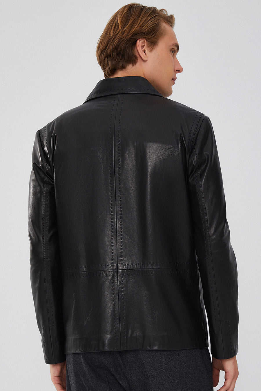 Oblak Erkek Siyah Blazer Deri Ceket