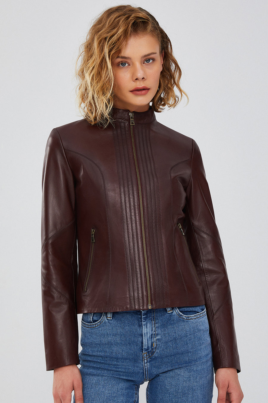 Bianca Women's Brown Leather Jacket