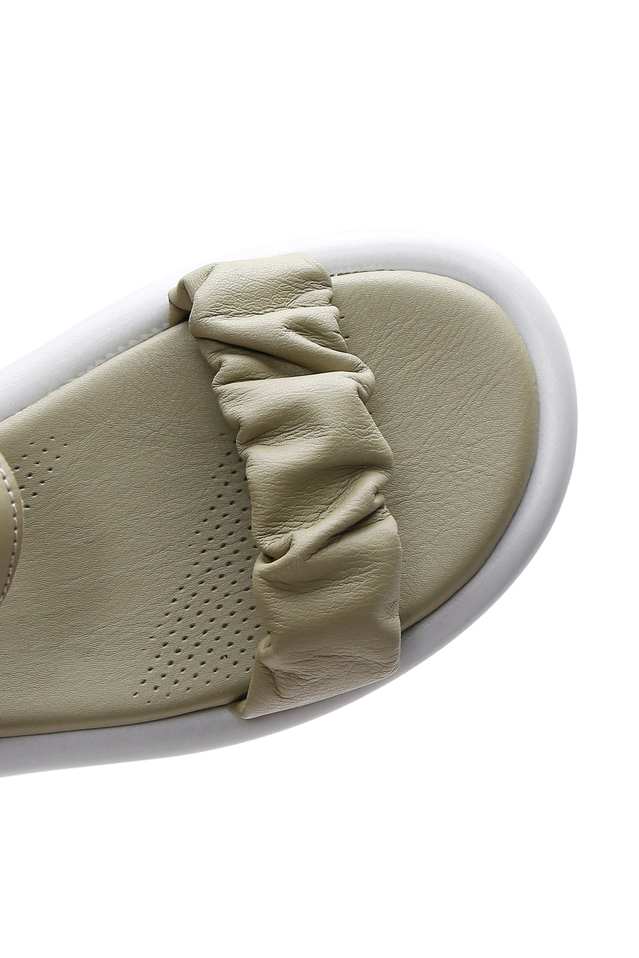 Women's Green Leather Comfort Sandals