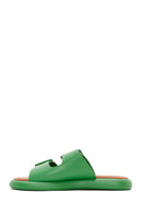 Women's Green Double Buckle Slippers | Derimod