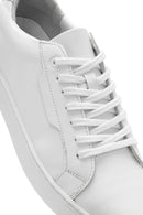 Erkek Beyaz Bağcıklı Deri Sneaker | Derimod