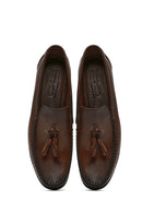 Men's Brown Tasseled Leather Casual Loafer | Derimod