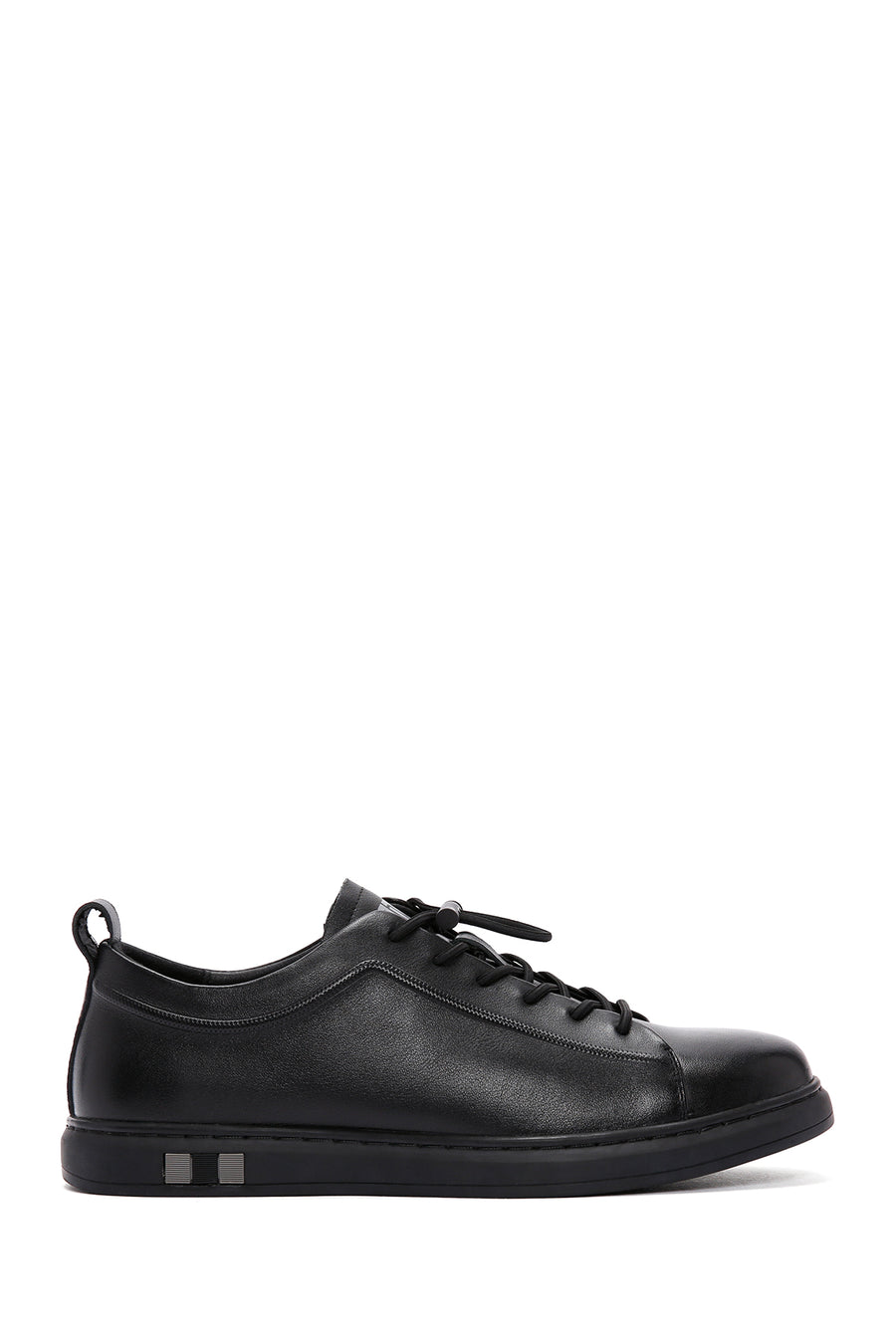 Erkek Siyah Bağcıklı Deri Sneaker 25SFD690818 | Derimod