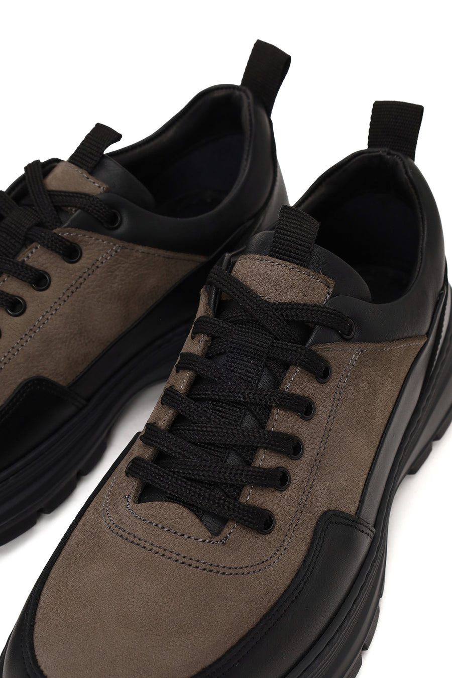 Male Mink Lace-up Thick-soled Leather Casual Shoes