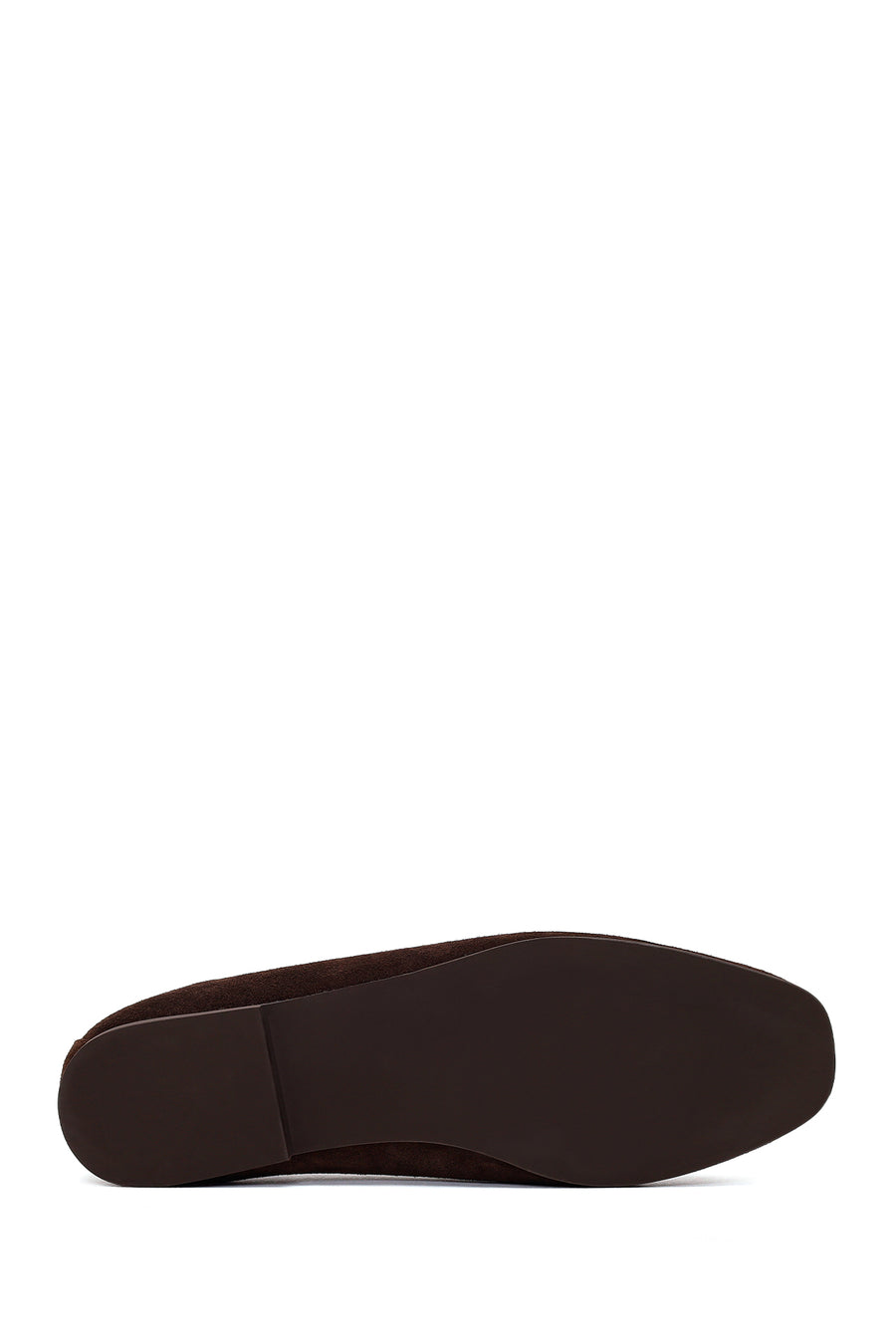 Woman Brown Buckled Suede Leather Ballet Flat