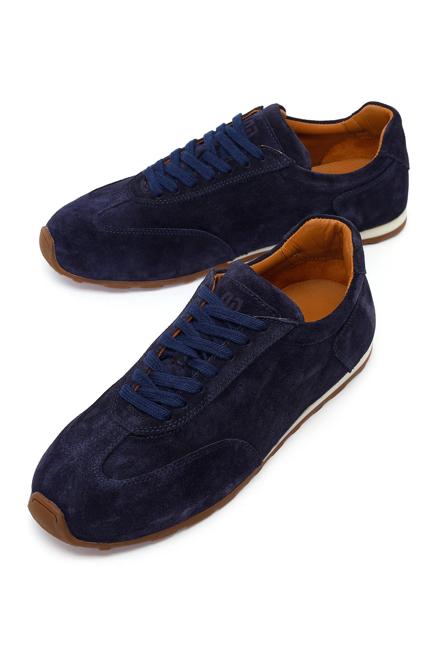 Erkek Lacivert Bağcıklı Süet Deri Sneaker