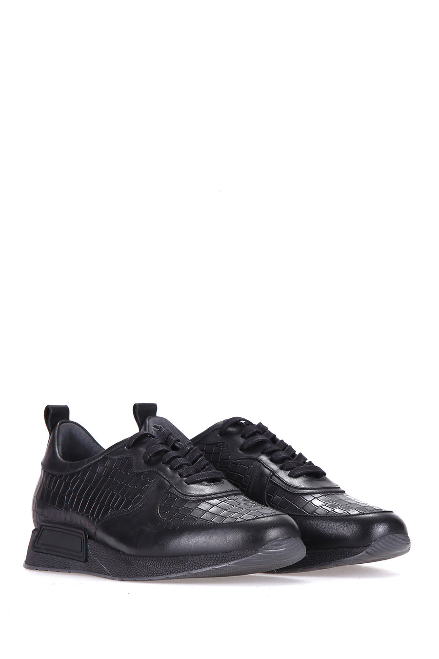 Kroko Desenli Erkek Deri Sneaker