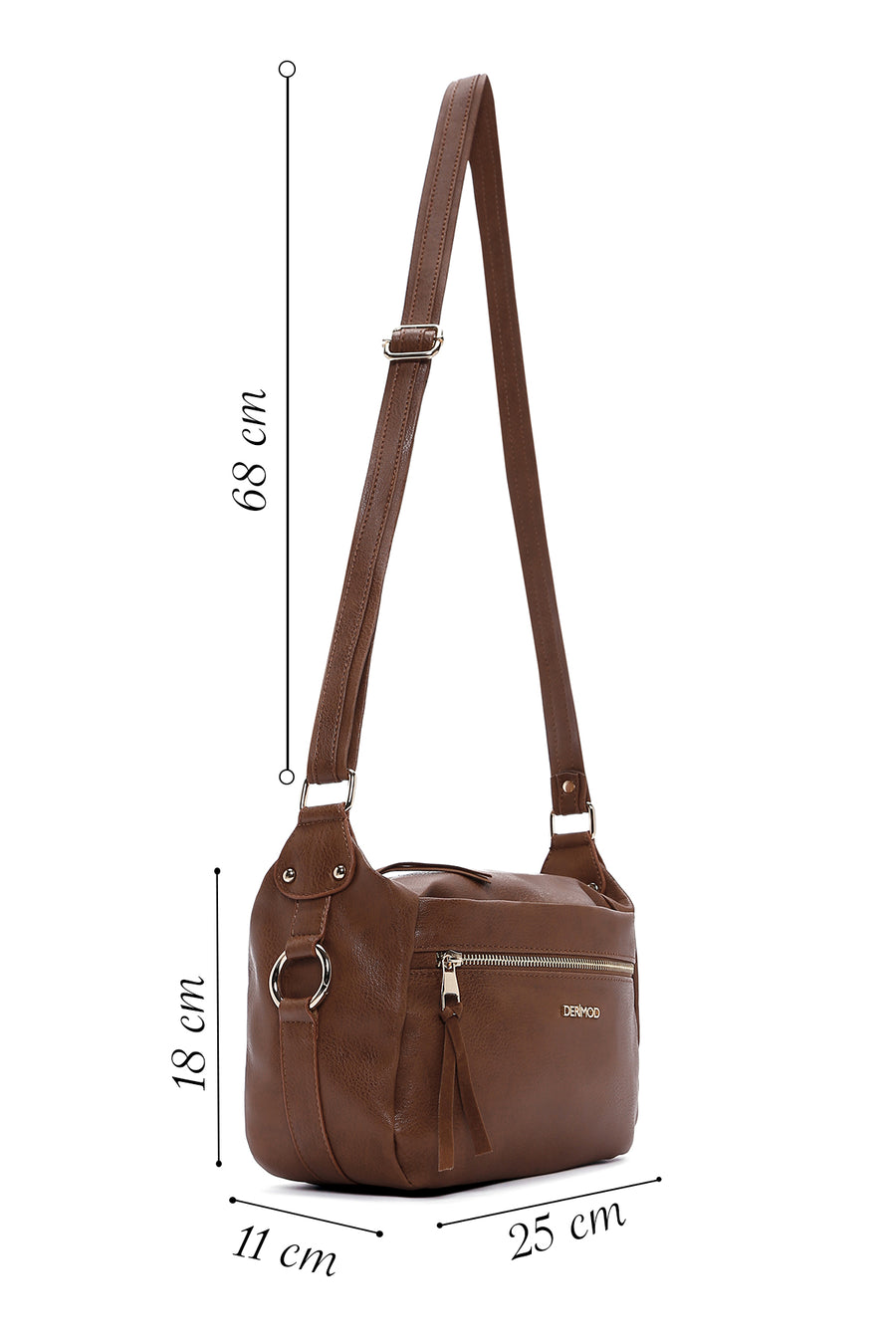 Women's Tan Long Strap Crossbody Bag