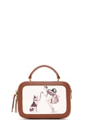 Women's Beige Long Strap Printed Shoulder Bag | Derimod