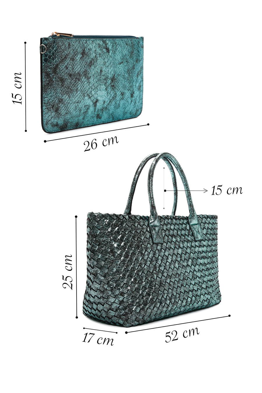 Women's Green Knitted Shoulder Bag