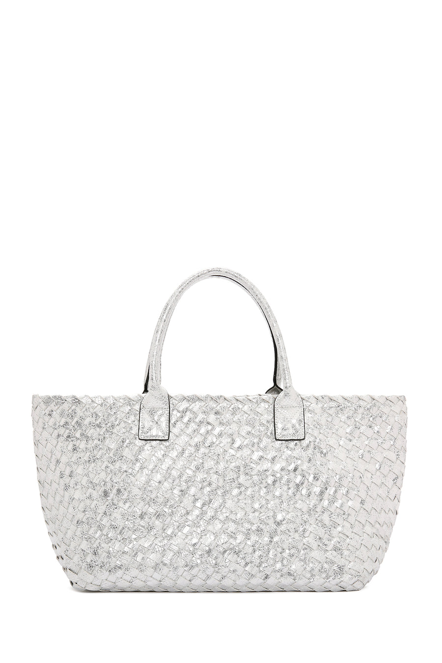 Women's Silver Knit Shoulder Bag