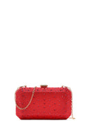 Women's Orange Long Chain Strap Stoned Clutch Bag | Derimod