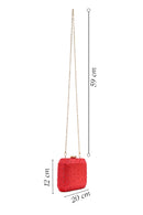 Women's Orange Long Chain Strap Stoned Clutch Bag | Derimod