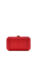 Women's Orange Long Chain Strap Stoned Clutch Bag | Derimod