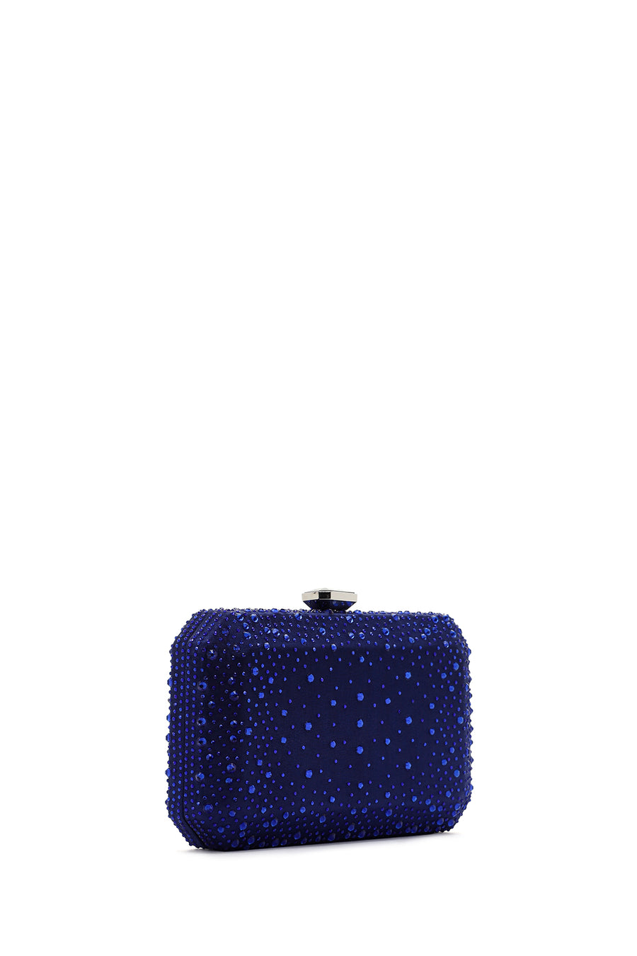 Women's Blue Long Chain Strap Stoned Clutch Bag