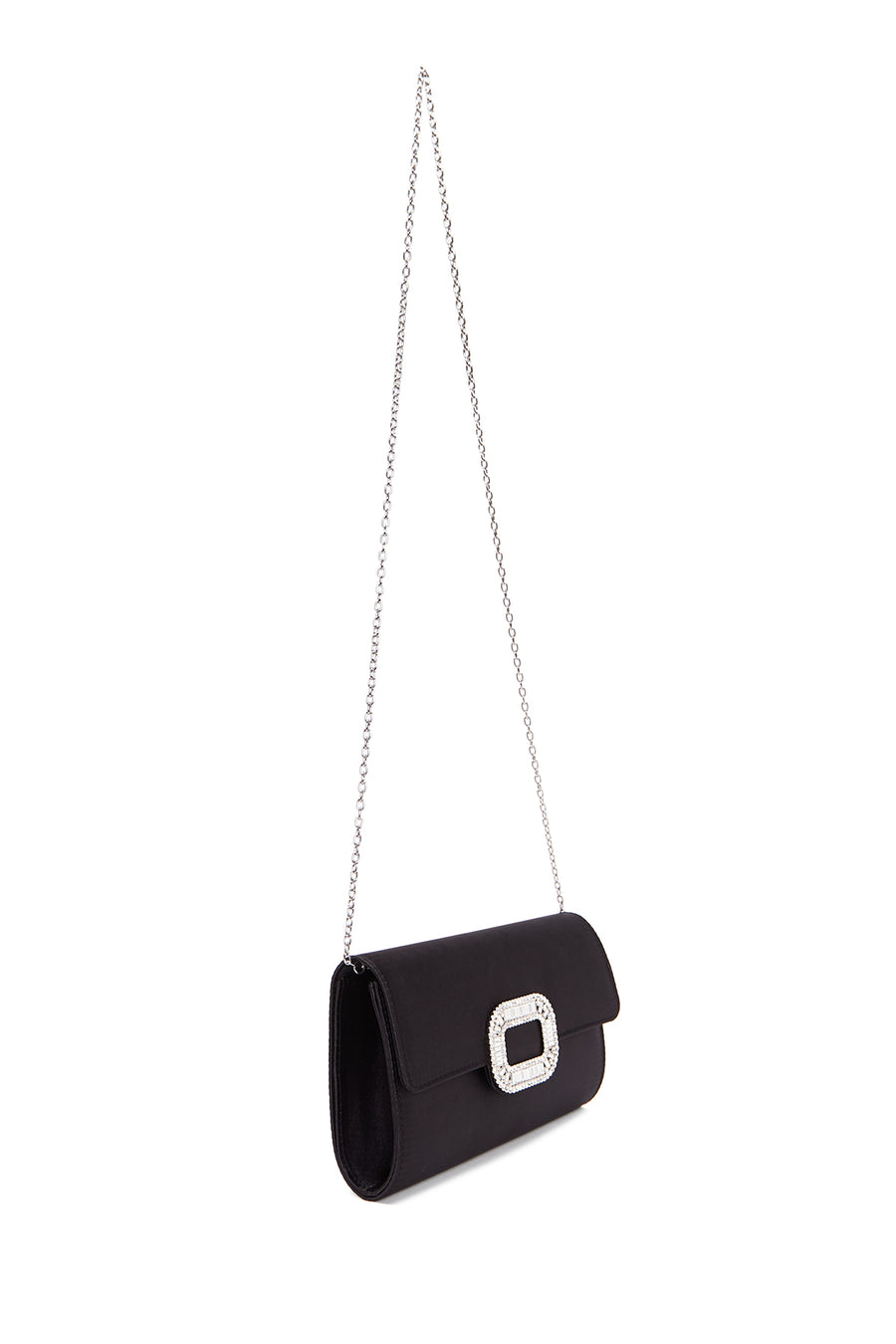 Women's Black Long Chain Strap Clutch Bag