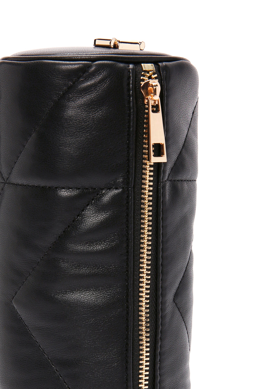 Women's Black Long Strap Quilted Shoulder Bag