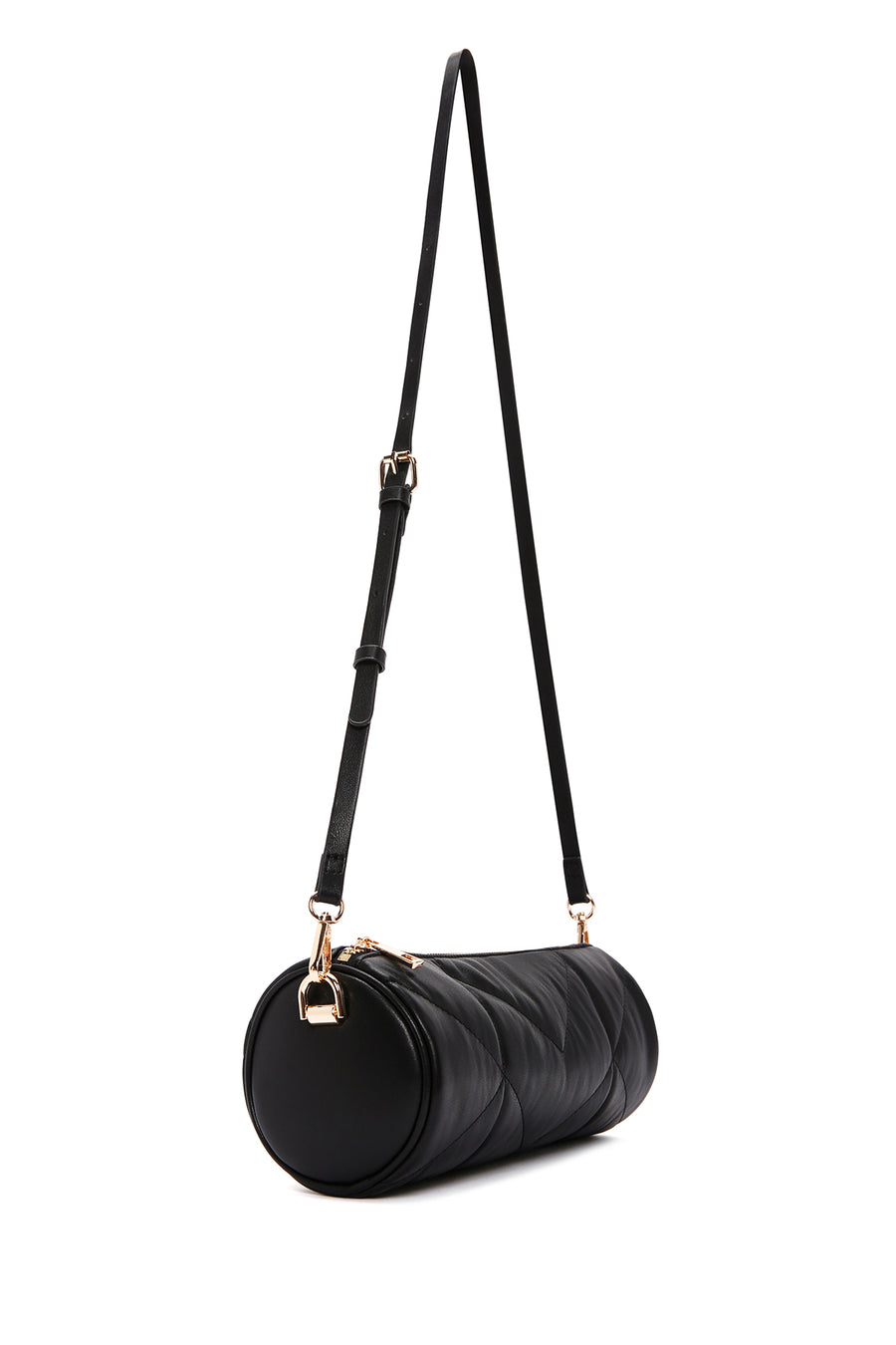 Women's Black Long Strap Quilted Shoulder Bag
