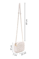 Women's Cream Long Chain Strap Knitted Crossbody Bag | Derimod