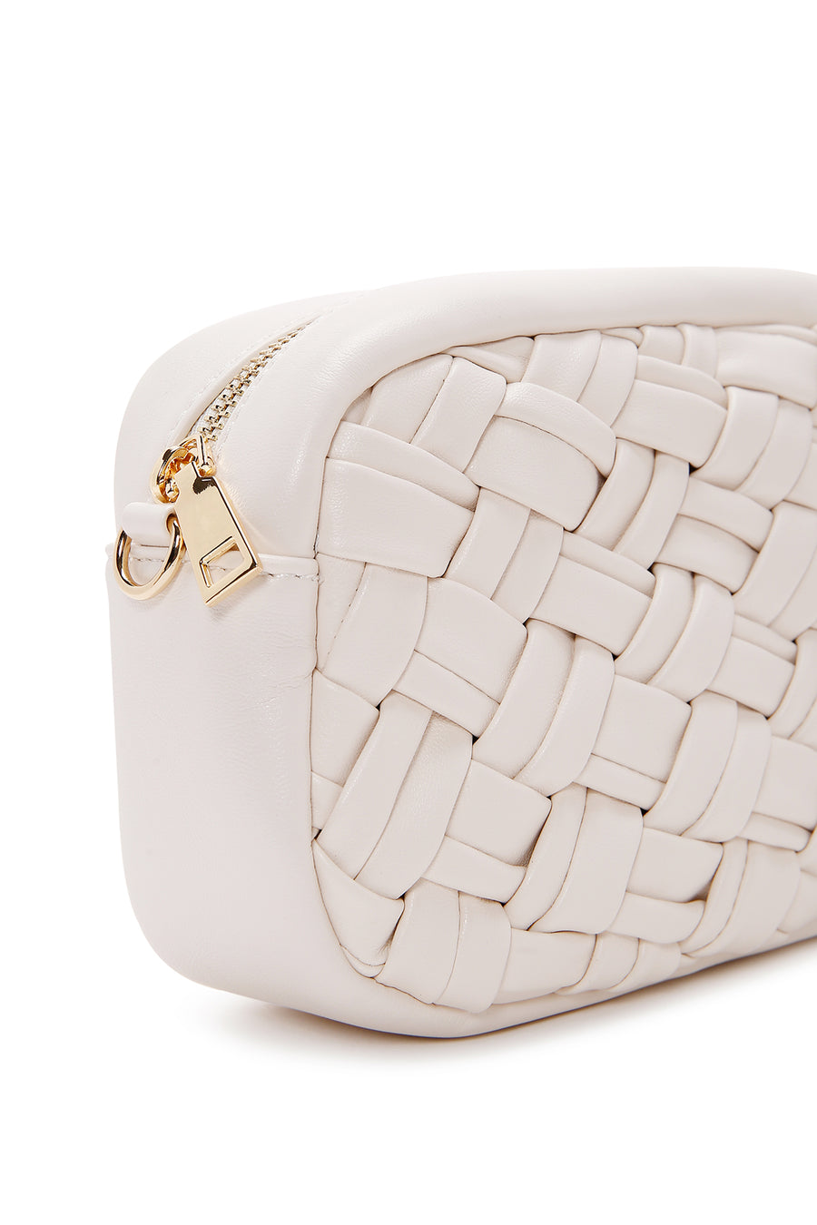 Women's Cream Long Chain Strap Knitted Crossbody Bag