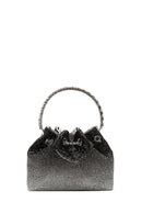 Women's Black Long Chain Strap Stone Cross Bag | Derimod