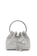 Women's Silver Long Chain Strap Stone Cross Bag | Derimod