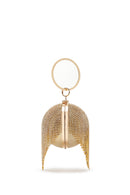 Women's Gold Long Chain Strap Stone Cross Bag | Derimod